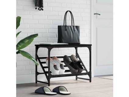 Botník 60 x 30 x 45 cm kompozitní dřevo [833413] (Barva Černá)