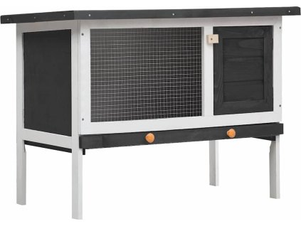 Zahradní králíkárna 1 patro dřevěná [170828] (Barva Šedá)