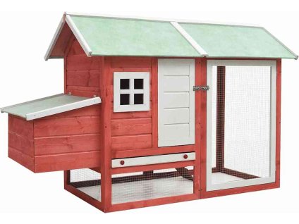 Klec pro kuřata 170 x 81 x 110 cm masivní borovice a jedle [170863] (Barva Červená)