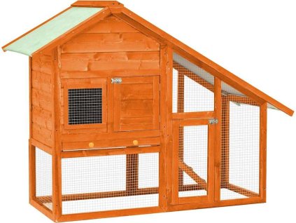 Králíkárna 140 x 63 x 120 cm masivní jedlové dřevo [170868] (Barva Hnědá)