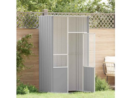 Ptačí klec 115 x 78 x 200 cm pozinkovaná ocel [172343] (Barva Šedá)