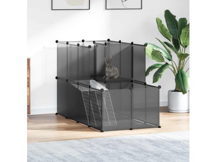 Klec pro malá zvířata 142 x 74 x 93 cm PP a ocel [340573] (Barva Černá)