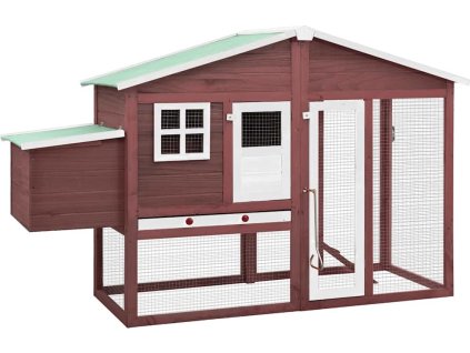 Kurník s kukaní na snášení vajec a bílý jedlové dřevo [170866] (Barva moka a bílá)