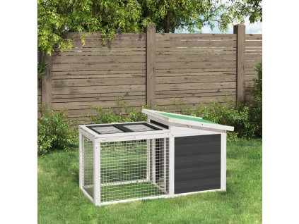 Králíkárna 100,5 x 54 x 55 cm masivní borové dřevo [172290] (Barva Šedá)