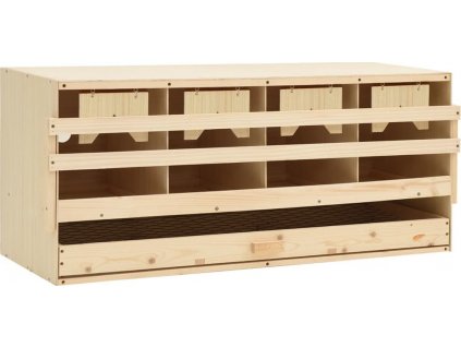 Snáškové hnízdo 4 boxy 106 x 40 x 45 cm masivní borové dřevo [170658]