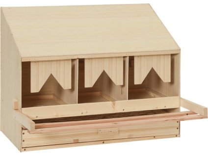 Snáškové hnízdo 3 boxy 72 x 33 x 54 cm masivní borové dřevo [170653]