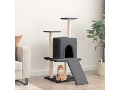 Škrabadlo pro kočky se sisalovými sloupky 110 cm [172039] (Barva Tmavě šedá)