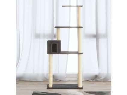 Škrabadlo pro kočky se sisalovými sloupky 147 cm [171478] (Barva Tmavě šedá)