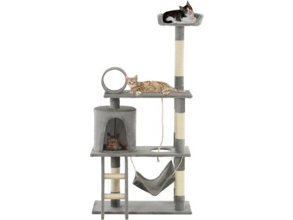 Škrabadlo pro kočky se sisalovými sloupky 140 cm [170587] (Barva Tmavě moddrá)