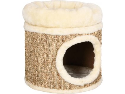 Kočičí domeček s luxusním poduškou 33 cm mořská tráva [170968]