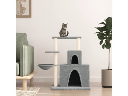 Škrabadlo pro kočky se sisalovými sloupky 83 cm [171766] (Barva Světle šedá)