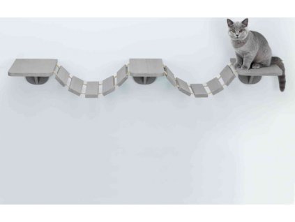 Nástěnný šplhací žebřík pro kočky 150 x 30 cm taupe [425443]