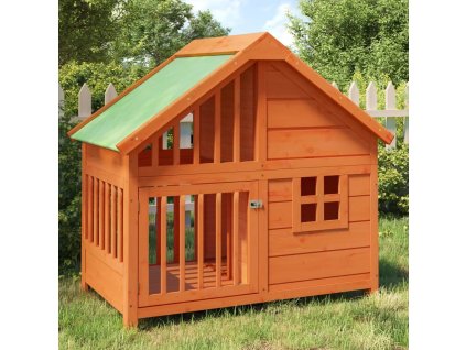 Psí bouda 96 x 60,5 x 87 cm masivní borové dřevo [172267] (Barva Hnědá)