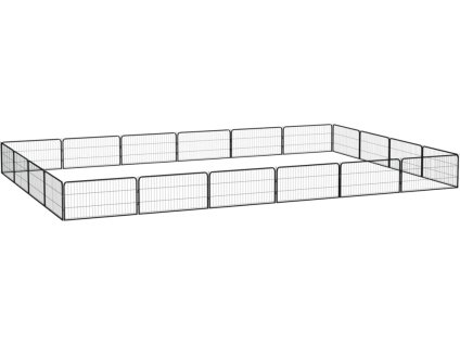 20panelová ohrádka pro psy černá 100 x 50 cm práškovaná ocel [3115970]