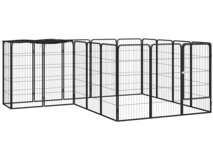 18panelová ohrádka pro psy černá 50 x 100 cm práškovaná ocel [3115950]