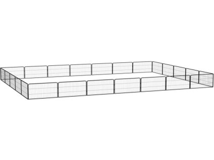 24panelová ohrádka pro psy černá 100 x 50 cm práškovaná ocel [3115971]