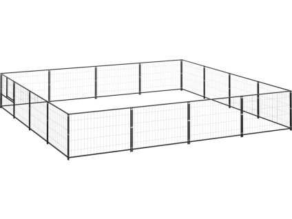 Psí kotec 16 m² ocel [3082143] (Barva Černá)