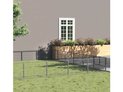 Psí kotec 36 m² ocel [3082174] (Barva Stříbrná)