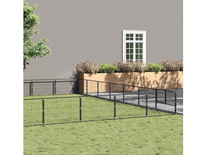 Psí kotec 63 m² ocel [3082181] (Barva Černá)