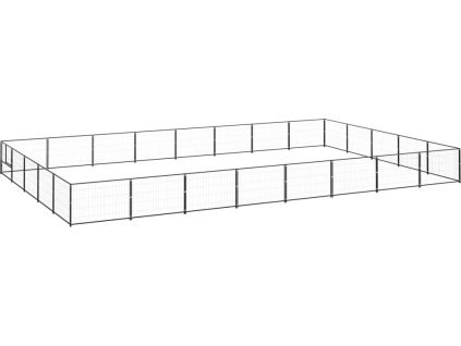 Psí kotec 40 m² ocel [3082160] (Barva Černá)