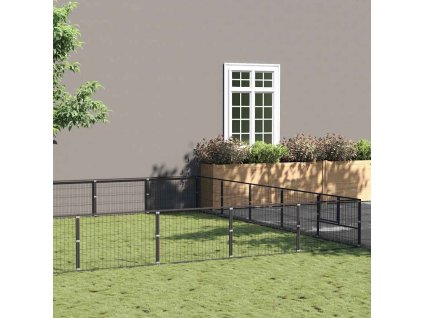 Psí kotec 40 m² ocel [3082160] (Barva Černá)