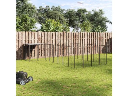 Psí kotec 10,89 m² ocel [3082226] (Barva Černá)