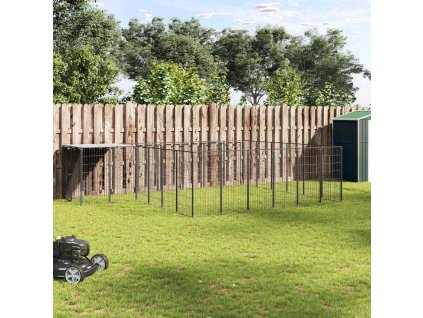 Psí kotec 12,1 m² ocel [3082213] (Barva Černá)