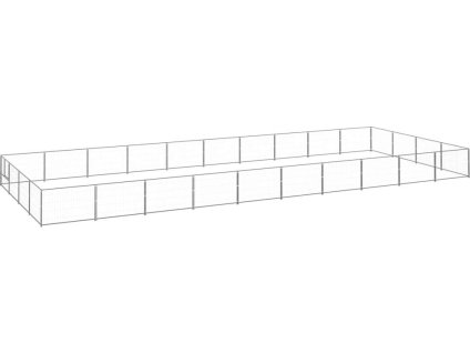 Psí kotec 40 m² ocel [3082156] (Barva Stříbrná)
