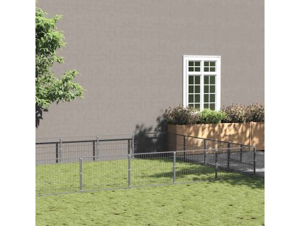 Psí kotec 40 m² ocel [3082156] (Barva Stříbrná)