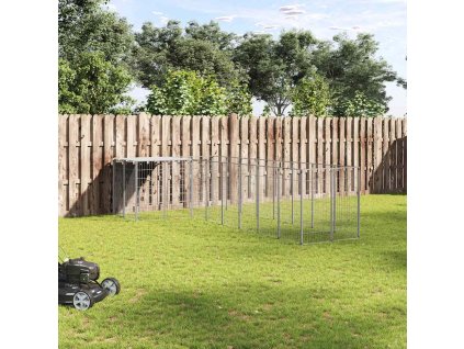 Psí kotec 6,05 m² ocel [3082231] (Barva Stříbrná)