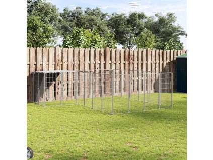 Psí kotec 8,47 m² ocel [3082219] (Barva Stříbrná)