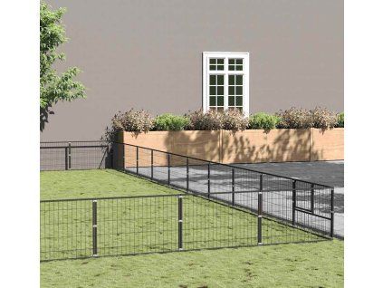 Psí kotec 100 m² ocel [3082197] (Barva Černá)