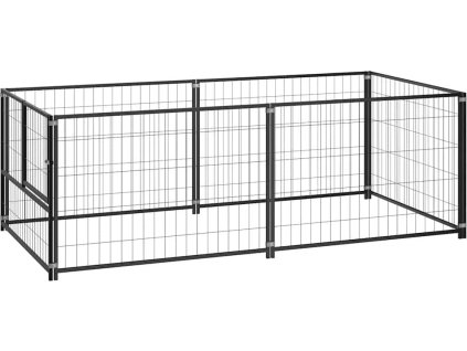 Psí kotec 200 x 100 x 70 cm ocel [150790] (Barva Černá)