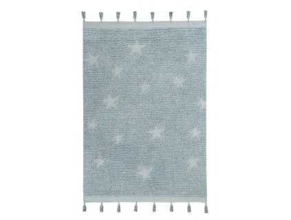 Přírodní koberec, ručně tkaný Hippy Stars Aqua Blue