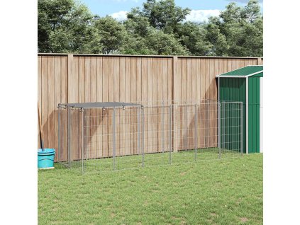 Psí kotec 330 x 110 x 110 cm ocel [150786] (Barva Stříbrná)