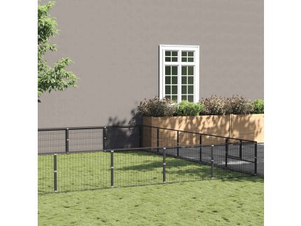 Psí kotec 35 m² ocel [3082159] (Barva Černá)