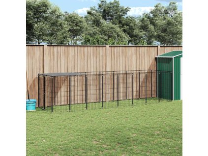 Psí kotec 4,84 m² ocel [3082200] (Barva Černá)
