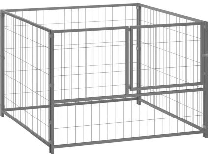 Psí kotec 100 x 100 x 70 cm ocel [150792] (Barva Stříbrná)