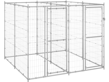 Venkovní psí kotec ocel 4,84 m² [3082282] (Barva Stříbrná)