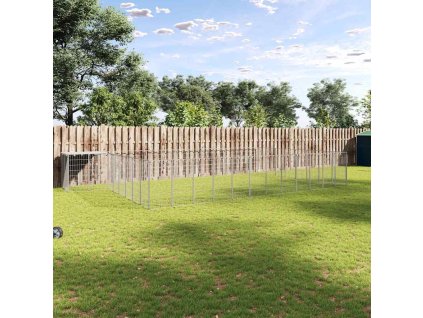 Psí kotec 25,41 m² ocel [3082235] (Barva Stříbrná)