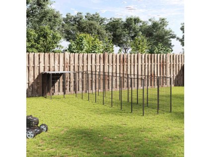 Psí kotec 7,26 m² ocel [3082237] (Barva Černá)