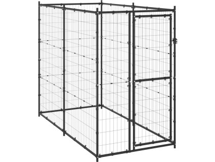 Venkovní psí kotec pozinkovaná ocel 110 x 220 x 180 cm [150796] (Barva Černá)