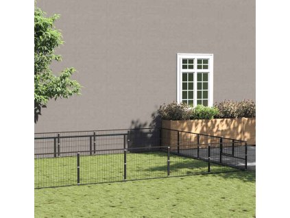 Psí kotec 32 m² ocel [3082147] (Barva Černá)