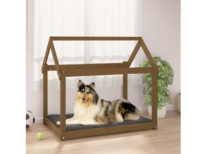 Pelíšek pro psy 101x70x90 cm masivní borovice [822212] (Barva Přírodní)