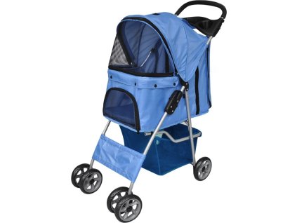 Skládací kočárek pro psy/kočky cestovní přepravka [170056] (Barva Modrá)