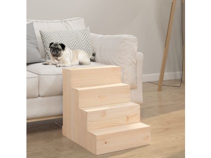 Schůdky pro domácí zvířata 40x49x47 cm borovice [822466] (Barva Přírodní)