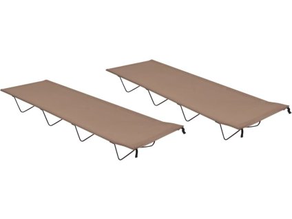 Kempingové postele 2ks 180x60x19cm oxfordská látka a ocel [312487] (Barva Taupe)