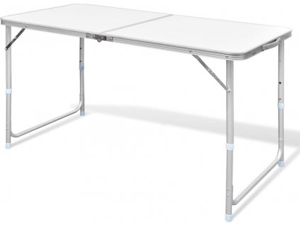 Skládací kempingový stůl s nastavitelnou výškou, hliníkový 120 x 60 cm [41325]