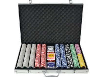 Poker set s 1000 laserovými žetony hliník [80185]