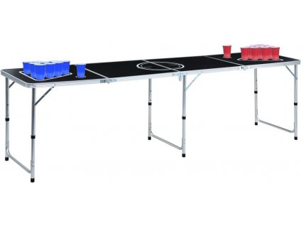 Skládací stůl na beer pong s kelímky a míčky 240 cm [3056793]